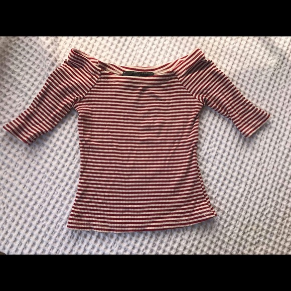 Striped Over the Shoulder Crop - Picture 3 of 3